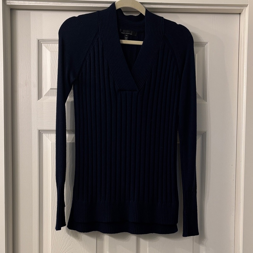 White House Black Market Deep Blue V-Neck Sweater